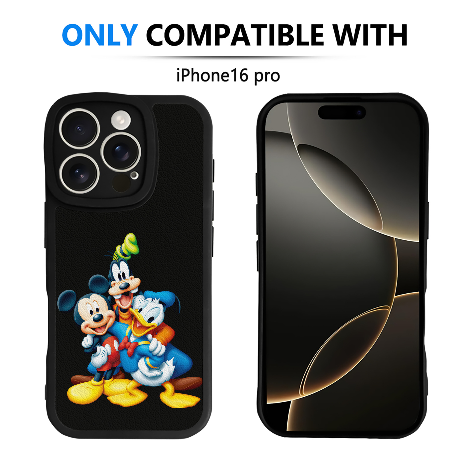 （画像用） ミッキーマウス Mickey Mouse 【iPhone 16シリーズ対応】シリコンスマホケース（レザー調） 材質：シリコン